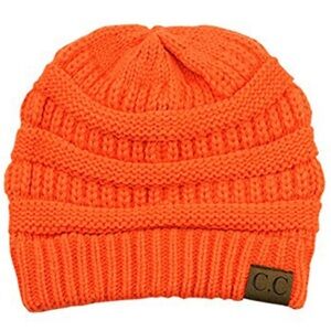 🆕 C.C Cable Bright Knit Beanie Orange! 💥